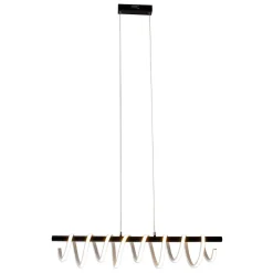 Suspension LED BELLEZA moderne métal et plastique noir et blanc LEDs fixes long 100cm salon salle à manger cuisine