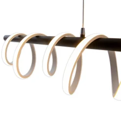 Suspension LED BELLEZA moderne métal et plastique noir et blanc LEDs fixes long 100cm salon salle à manger cuisine