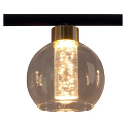 Suspension LED BRASS metal noir verre noir LED fixes pour salon salle à manger ou bureau 90 cm