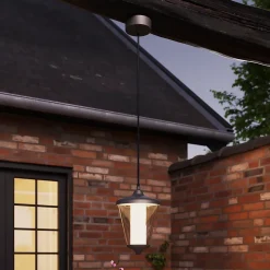 Suspension LED intégrée E27 Haro 1000lm 11W IP44 GoodHome gris anthracite