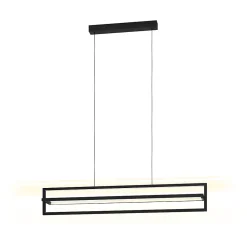 Suspension LED intégrée Siberia IP20 4500lm 34W L.78 x l.16 x H.110 cm Eglo noir dimmable