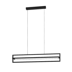 Suspension LED intégrée Siberia IP20 4500lm 34W L.78 x l.16 x H.110 cm Eglo noir dimmable