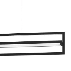 Suspension LED intégrée Siberia IP20 4500lm 34W L.78 x l.16 x H.110 cm Eglo noir dimmable
