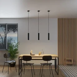 Suspension LED intégrée Suartone noir 800lm 10.5W IP20 GoodHome