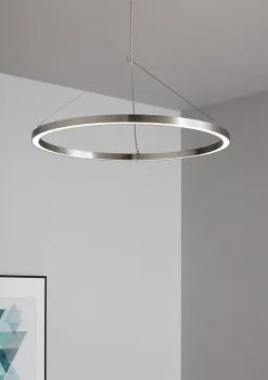 Suspension LED intégrée variable Taphao 2350lm 40W IP20 GoodHome argent