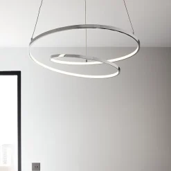 Suspension LED intégrée variable Pegmati 2400lm 3 9W IP20 GoodHome argent