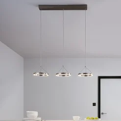 Suspension LED intégrée variable Taphao argent 2300lm 36W IP20 GoodHome