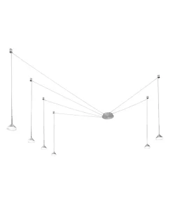 Suspension LED Isabella 48W 3000K Dimmable d 350 cm Aluminium satiné - Variateur intelligent intégré