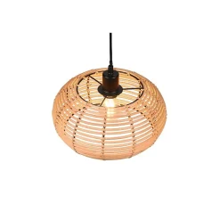 Suspension Led métal et rotin culot E27 - Trio - Inga