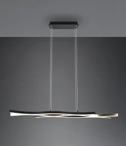 Suspension LED 35W, 4300 lm, réglable, 2300+3000+4000K, laiton mat et noir mat - Trio - Blaze