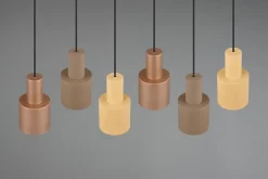 Suspension LED 6xE27, max. 40W Multicouleur, Taupe - Trio - Agudo