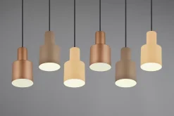 Suspension LED 6xE27, max. 40W Multicouleur, Taupe - Trio - Agudo