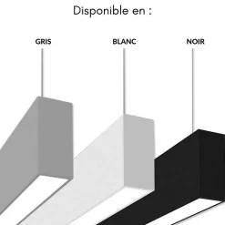 Suspension Linéaire LED 120cm 40W Interconnectable NOIR - SILAMP