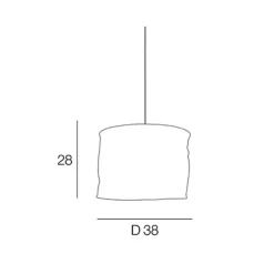 Suspension Linen E27 Ø38 x H.28 cm vert sauge Corep