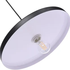 Suspension Livingstone IP20 Ø38 x H.12 cm Lussiol métal noir