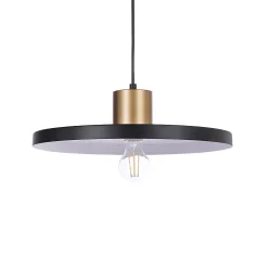 Suspension Livingstone IP20 Ø38 x H.12 cm Lussiol métal noir