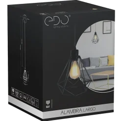 Suspension Loft Alambra Largo E27 lampe suspendue en acier et plastique noir Cage: 20x23, IP20, 230V style industriel EDO777193