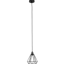 Suspension Loft Alambra Largo E27 lampe suspendue en acier et plastique noir Cage: 20x23, IP20, 230V style industriel EDO777193