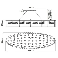 Suspension îlot Crystal Skye 12 lumières