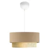 Suspension Loughborough E27 hauteur 70 cm beige jaune lux.pro