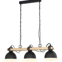 Suspension Lubenham 3 lumières E27 IP20 28W L.90xl.20xH.108,5cm noir Eglo