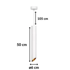 Suspension Luminaire Biseautée GU10 IP20 50cm Blanc / Or - SILAMP