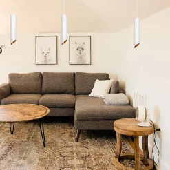 Suspension Luminaire Biseautée GU10 IP20 30cm Blanc / Or - SILAMP