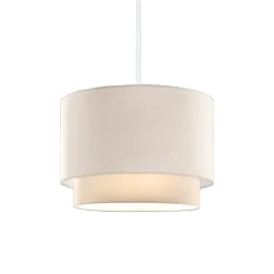 Suspension luminaire plafonnier abat jour blanc crème 30x20 cm