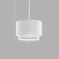 Suspension luminaire plafonnier abat jour blanc crème 30x20 cm