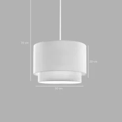 Suspension luminaire plafonnier abat jour blanc crème 30x20 cm