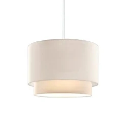 Suspension luminaire plafonnier abat jour blanc crème 30x20 cm