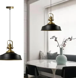 Suspension Luminaire Vintage Industrielle Rétro Metal 41 cm, pour Chambre, Cuisine,