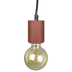 Suspension lumineuse ajustable en béton rouge - CALO 5164