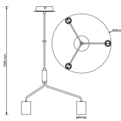 Suspension lumineuse Elyna 3 lumières E27 A60 40W IP20 bambou noir mat Brilliant
