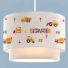 Suspension Lurgan pour enfant motif d'engins de chantier blanc lux.pro