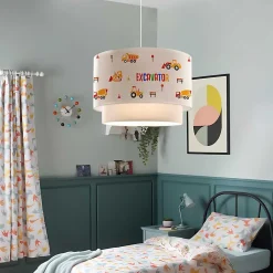 Suspension Lurgan pour enfant motif d'engins de chantier blanc lux.pro