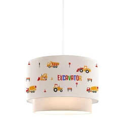 Suspension Lurgan pour enfant motif d'engins de chantier blanc lux.pro