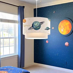Suspension Lurgan pour enfant motif de planètes blanc lux.pro