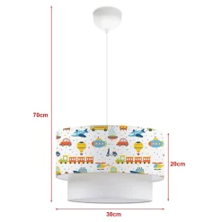 Suspension Lurgan pour enfant E27 70 cm motif de véhicules lux.pro
