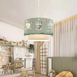 Suspension Lurgan pour enfant motif de ballons à air chaud vert lux.pro