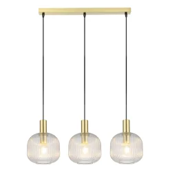 Suspension Lybia 3 lumières E27 75W ⌀74xL.20xH.110cm laiton GoodHome