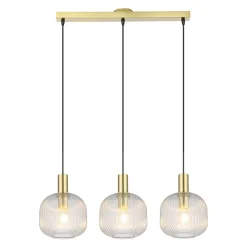 Suspension Lybia 3 lumières E27 75W ⌀74xL.20xH.110cm laiton GoodHome