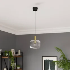 Suspension Lybia E27 25W ⌀25xH.110cm laiton GoodHome