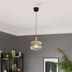 Suspension Lybia E27 25W ⌀25xH.110cm laiton GoodHome