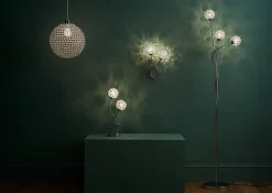 Suspension Mantus GoodHome E27 argent brillant