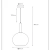 Suspension MARIUS en verre avec 1xE27 - Noir - Lucide