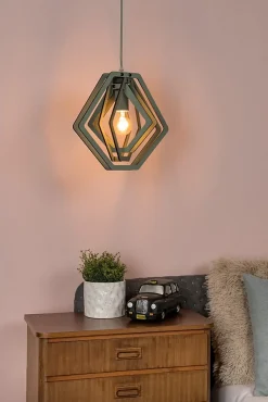 Suspension MAURO en mdf avec 1xE27 - Vert - Lucide