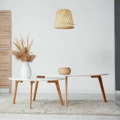 Suspension Miniott E27 IP20 40w ø30xl.110cm bambou coloris naturel Eglo