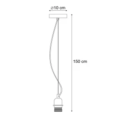 Suspension moderne en acier sans abat-jour - Cappo