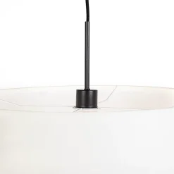 Suspension moderne noire avec abat-jour blanc 50 cm - Combi 1